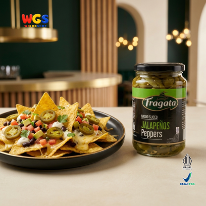Fragata Acar Jalapeno Iris 350g - Nacho Sliced Jalapeños Peppers Cabai Hijau Pedas untuk Nachos Pizza Burger