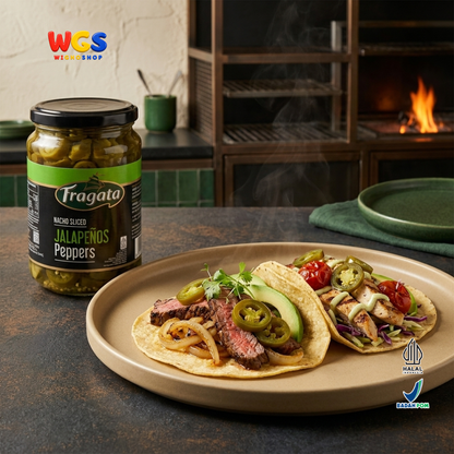 Fragata Acar Jalapeno Iris 350g - Nacho Sliced Jalapeños Peppers Cabai Hijau Pedas untuk Nachos Pizza Burger