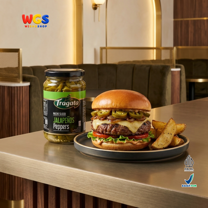 Fragata Acar Jalapeno Iris 350g - Nacho Sliced Jalapeños Peppers Cabai Hijau Pedas untuk Nachos Pizza Burger