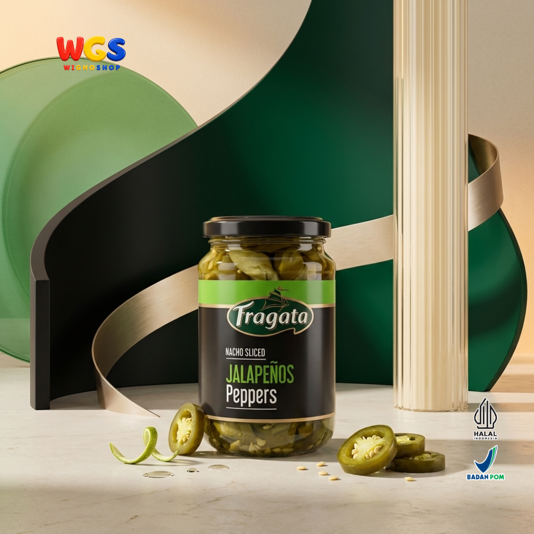 Fragata Acar Jalapeno Iris 350g - Nacho Sliced Jalapeños Peppers Cabai Hijau Pedas untuk Nachos Pizza Burger
