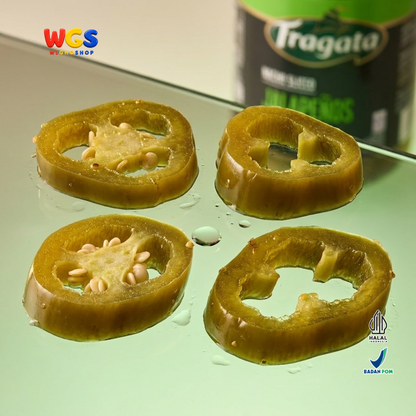 Fragata Acar Jalapeno Iris 350g - Nacho Sliced Jalapeños Peppers Cabai Hijau Pedas untuk Nachos Pizza Burger