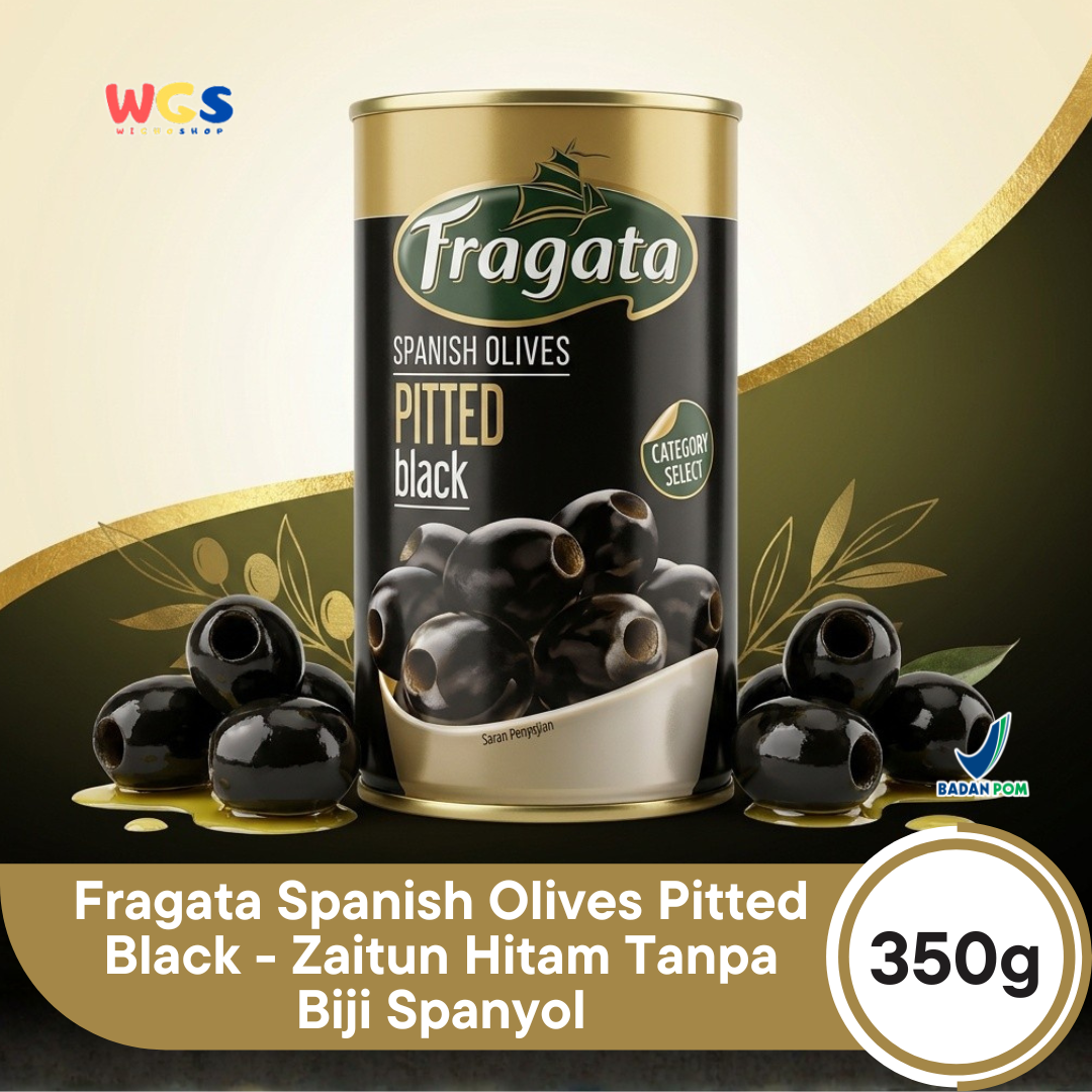 Fragata Spanish Olives Pitted Black 350g - Zaitun Hitam Tanpa Biji Spanyol