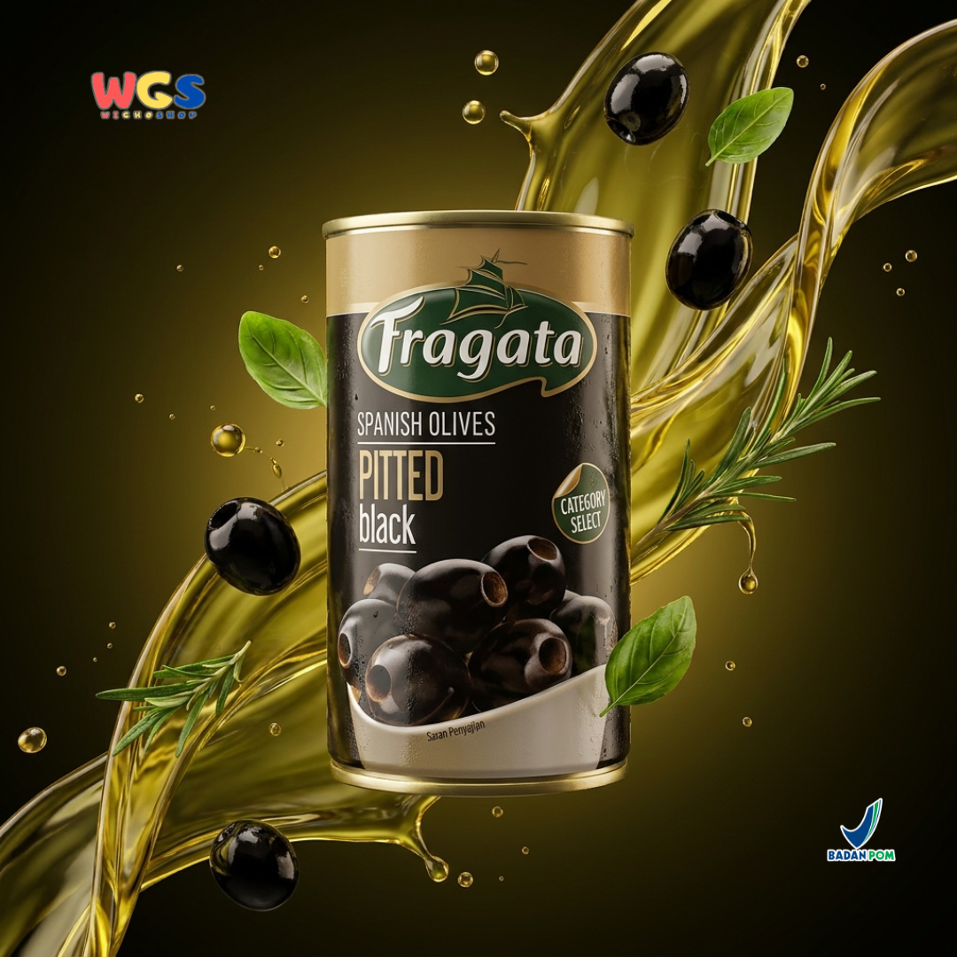 Fragata Spanish Olives Pitted Black 350g - Zaitun Hitam Tanpa Biji Spanyol