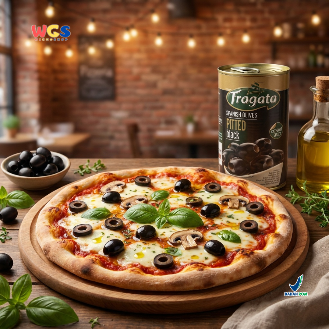 Fragata Spanish Olives Pitted Black 350g - Zaitun Hitam Tanpa Biji Spanyol