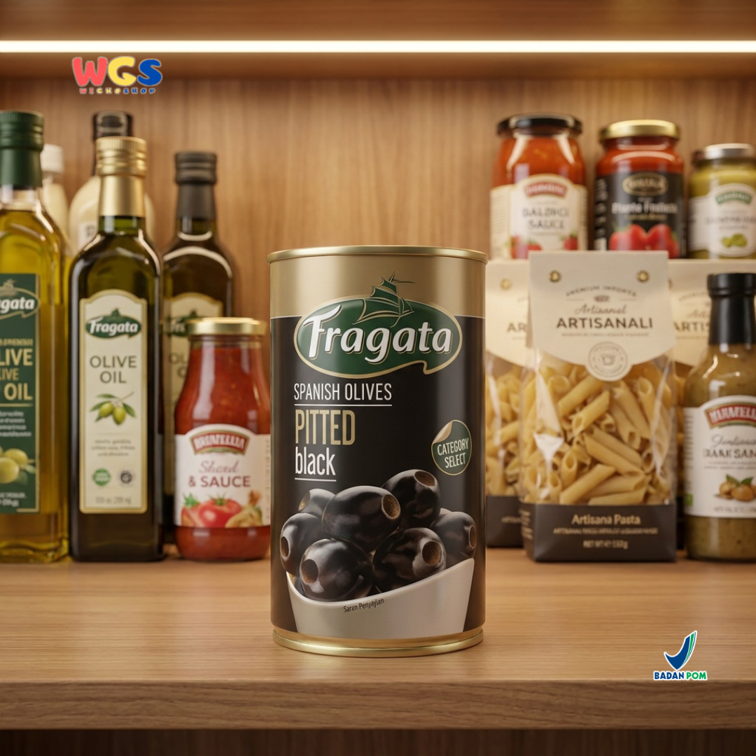 Fragata Spanish Olives Pitted Black 350g - Zaitun Hitam Tanpa Biji Spanyol
