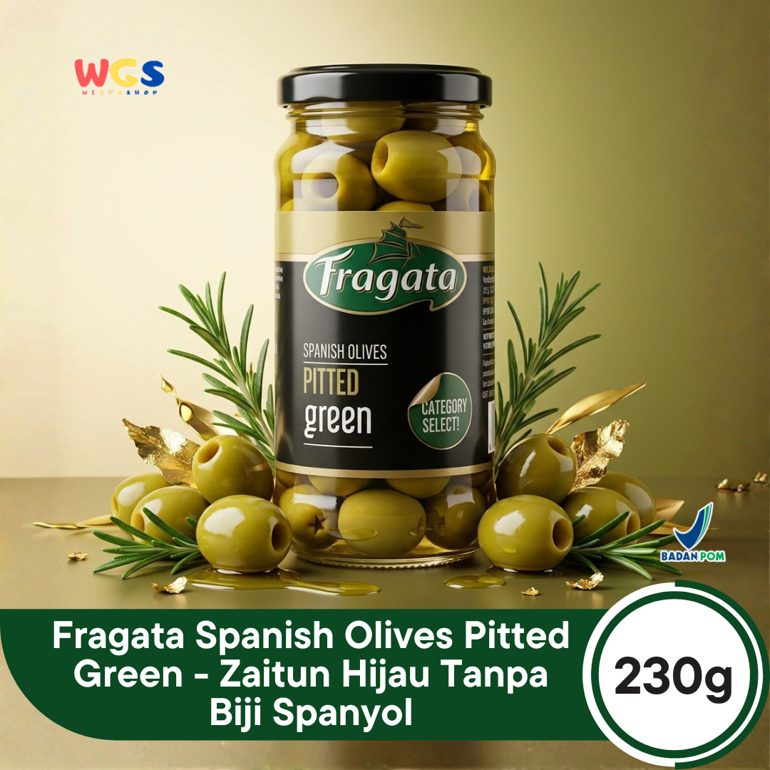 Fragata Spanish Olives Pitted Green 230g - Zaitun Hijau Tanpa Biji Spanyol