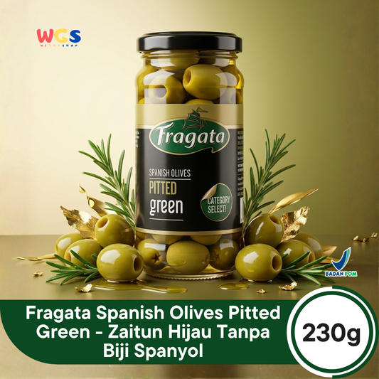 Fragata Spanish Olives Pitted Green 230g - Zaitun Hijau Tanpa Biji Spanyol