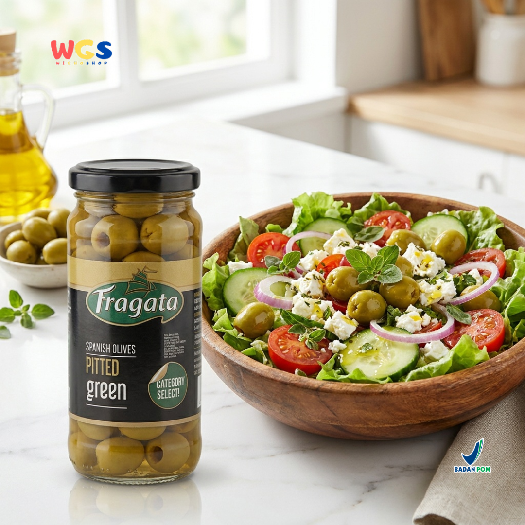Fragata Spanish Olives Pitted Green 230g - Zaitun Hijau Tanpa Biji Spanyol