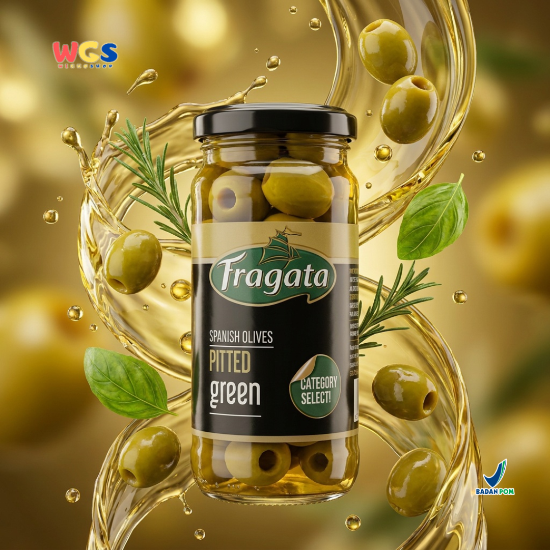 Fragata Spanish Olives Pitted Green 230g - Zaitun Hijau Tanpa Biji Spanyol
