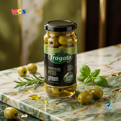 Fragata Spanish Olives Pitted Green 230g - Zaitun Hijau Tanpa Biji Spanyol