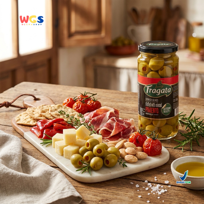 Fragata Spanish Olives Stuffed Pimiento 340g - Zaitun Hijau Isi Paprika Spanyol