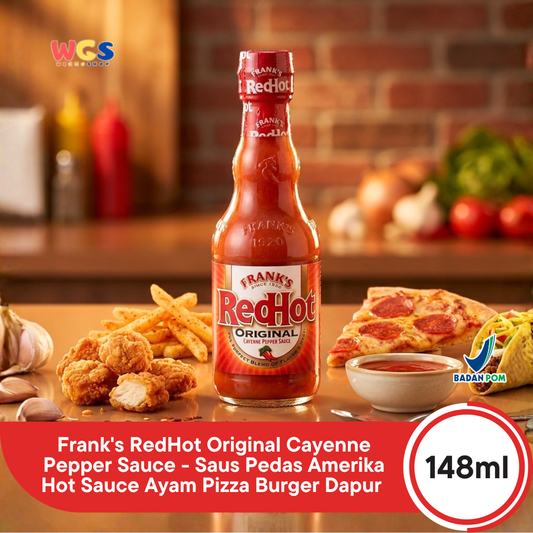 Frank's RedHot Original Cayenne Pepper Sauce 148ml - Saus Pedas Amerika Hot Sauce Ayam Pizza Burger Dapur