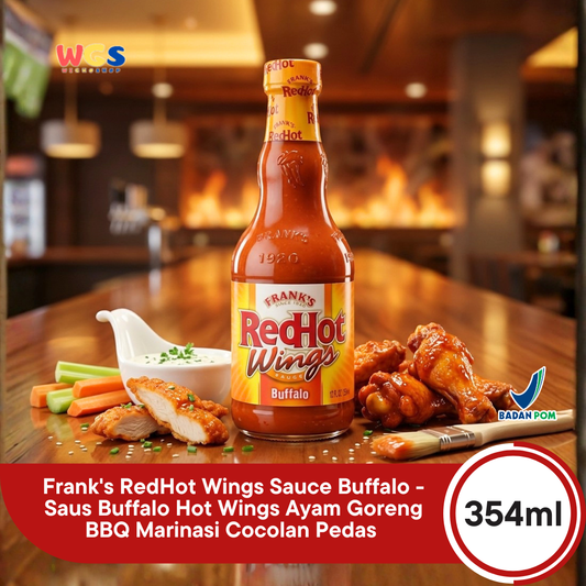 Frank's RedHot Wings Sauce Buffalo 354ml - Saus Buffalo Hot Wings Ayam Goreng BBQ Marinasi Cocolan Pedas