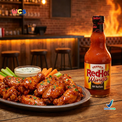 Frank's RedHot Wings Sauce Hot Buffalo 354ml - Saus Buffalo Pedas Ayam Wings BBQ Marinasi Cocolan Dapur