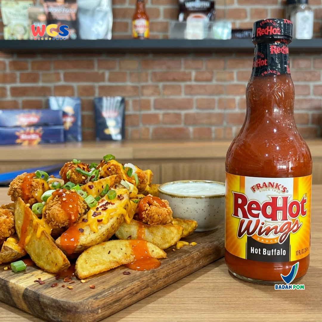 Frank's RedHot Wings Sauce Hot Buffalo 354ml - Saus Buffalo Pedas Ayam Wings BBQ Marinasi Cocolan Dapur