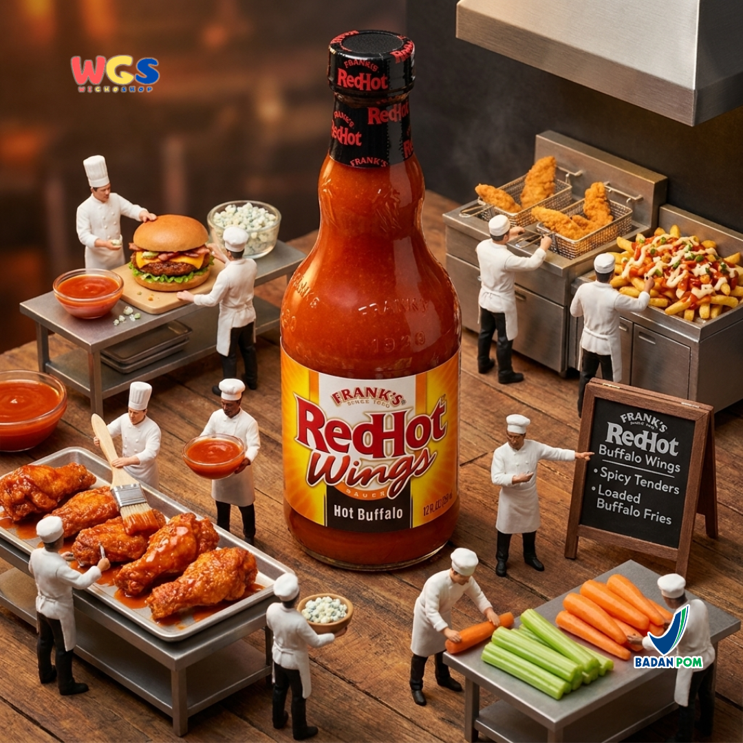 Frank's RedHot Wings Sauce Hot Buffalo 354ml - Saus Buffalo Pedas Ayam Wings BBQ Marinasi Cocolan Dapur