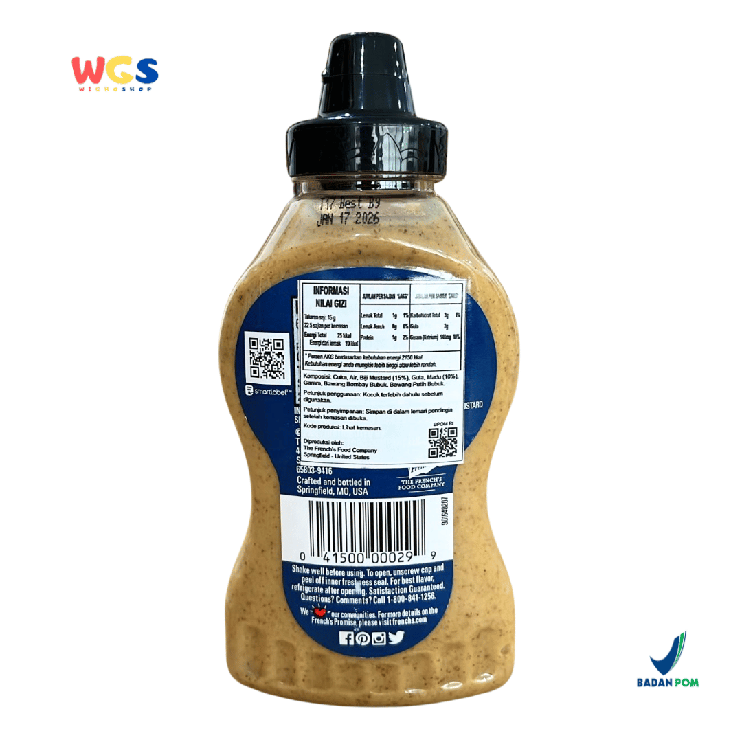 French's Honey Dijon Mustard 340g – Honey Dijon Mustard Sauce Without Artificial Flavors