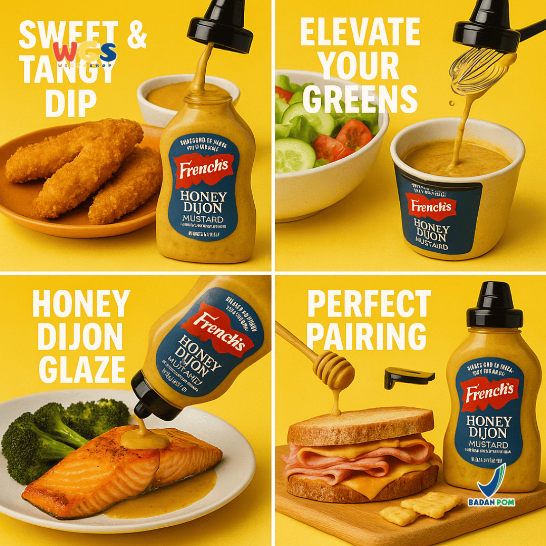 French's Honey Dijon Mustard 340g – Honey Dijon Mustard Sauce Without Artificial Flavors