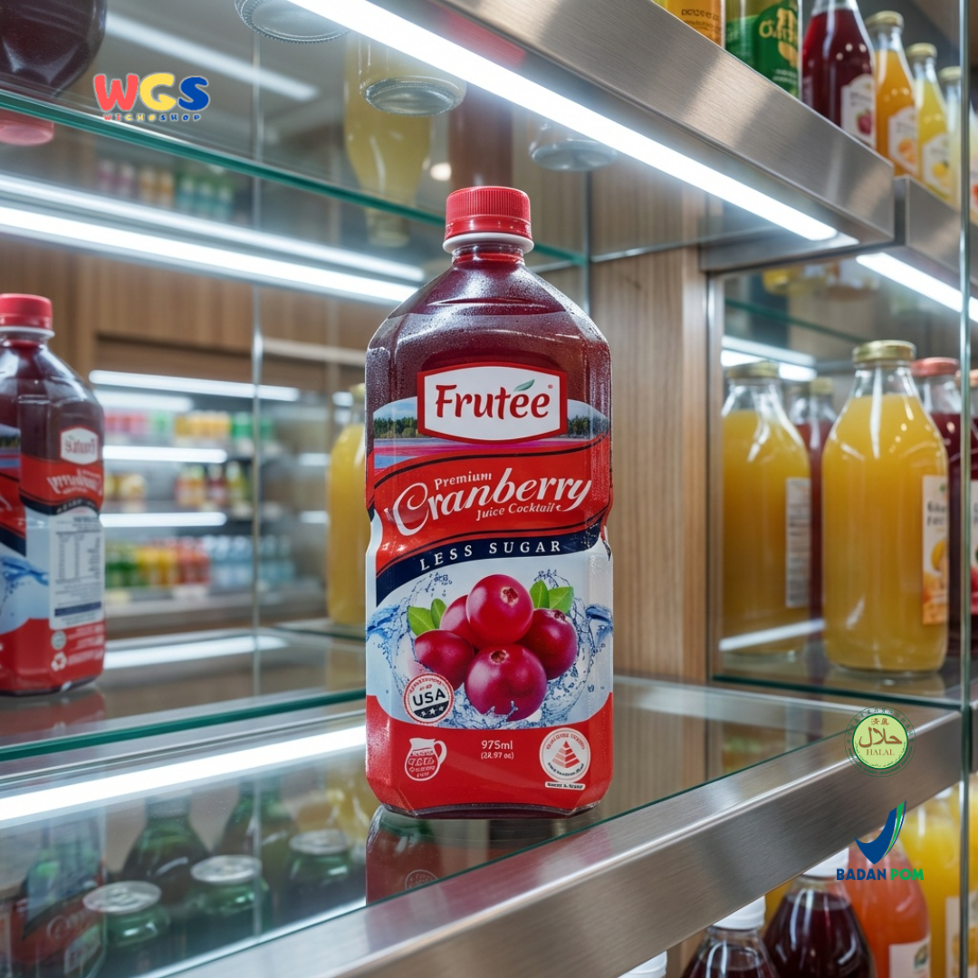 Frutee Premium Cranberry Juice Cocktail Less Sugar 975ml - Minuman Jus Cranberry Rendah Gula Siap Minum