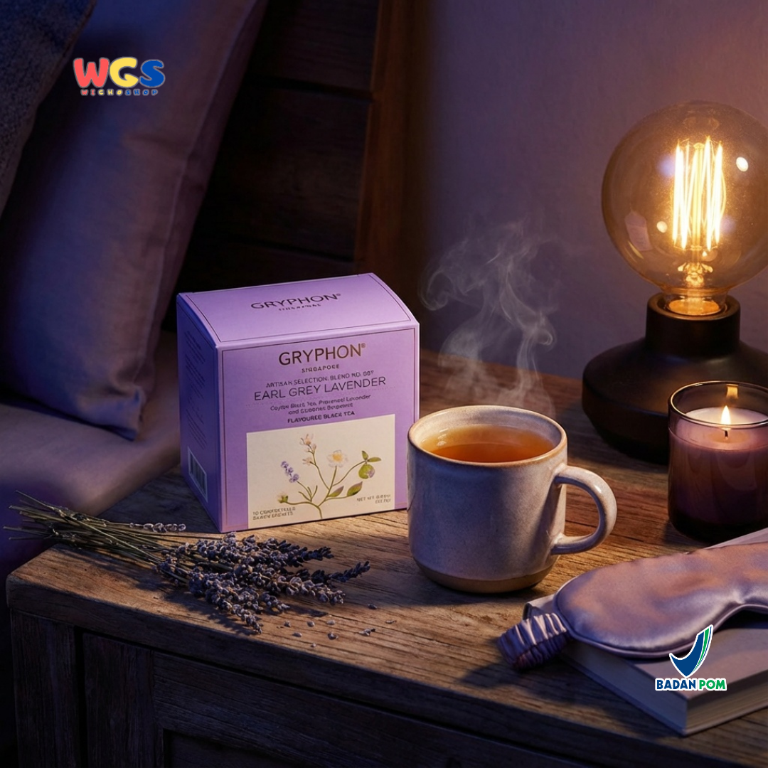 GRYPHON Earl Grey Lavender Tea 25g (10 Sachet) – Teh Hitam Premium dengan Lavender & Bergamot