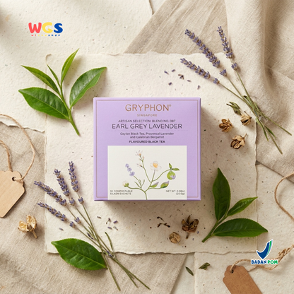GRYPHON Earl Grey Lavender Tea 25g (10 Sachet) – Teh Hitam Premium dengan Lavender & Bergamot