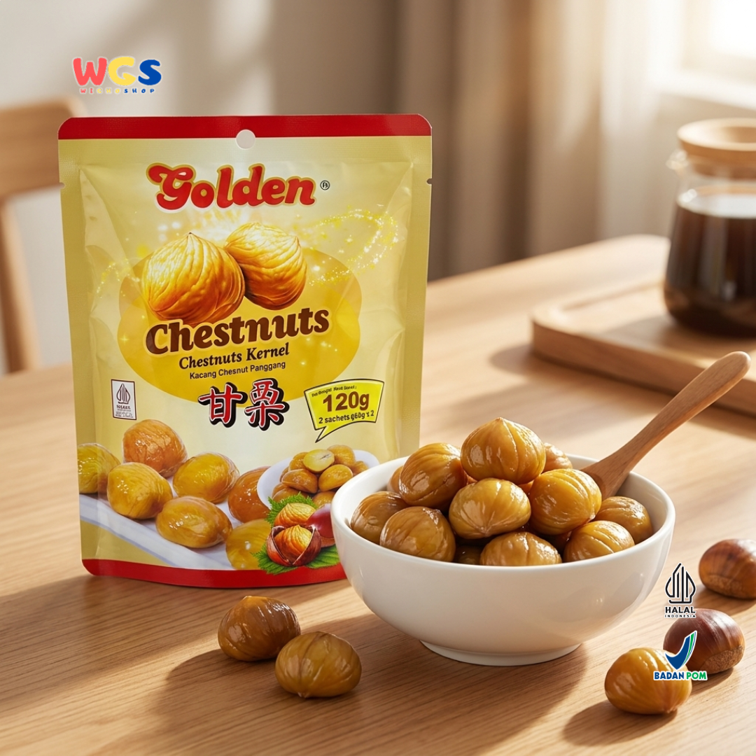 Golden Chestnuts Kernel 120g (2 Sachets x 60g) – Ready-to-Eat Roasted Chestnuts