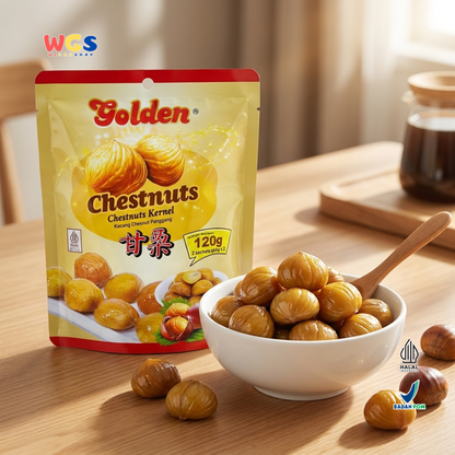 Golden Chestnuts Kernel 120g (2 Sachets x 60g) – Ready-to-Eat Roasted Chestnuts