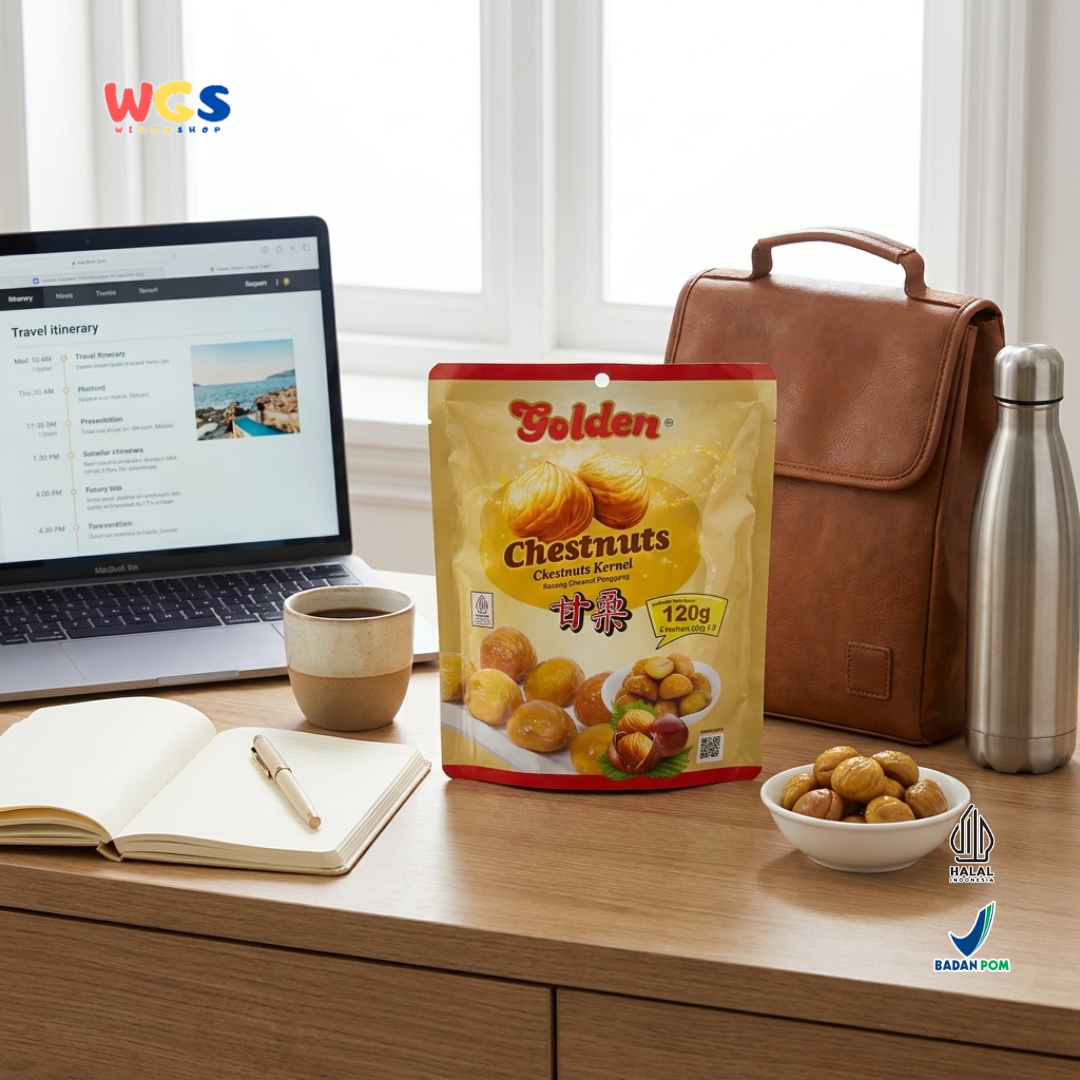Golden Chestnuts Kernel 120g (2 Sachets x 60g) – Ready-to-Eat Roasted Chestnuts