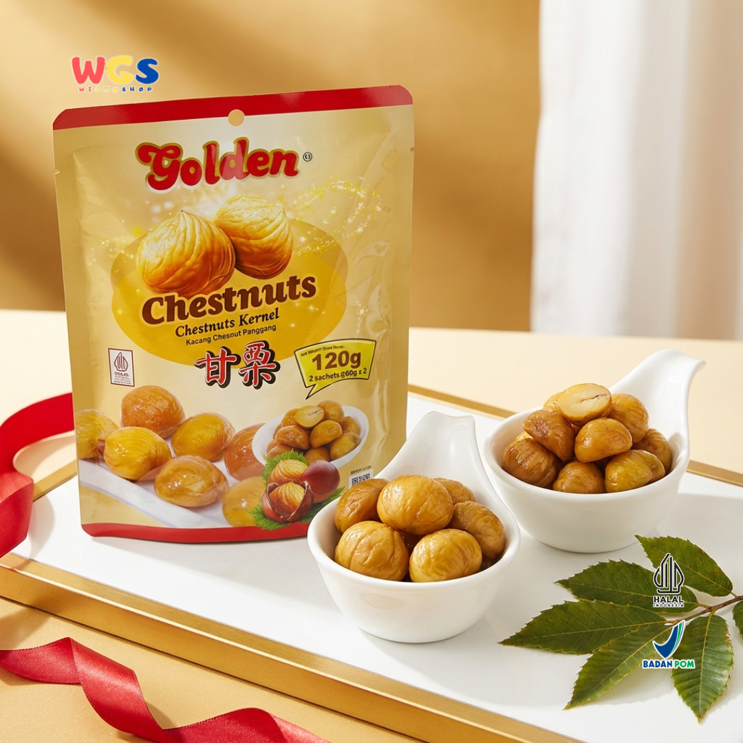 Golden Chestnuts Kernel 120g (2 Sachets x 60g) – Ready-to-Eat Roasted Chestnuts