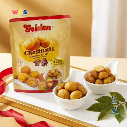 Golden Chestnuts Kernel 120g (2 Sachets x 60g) – Ready-to-Eat Roasted Chestnuts