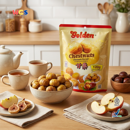 Golden Chestnuts Kernel 120g (2 Sachets x 60g) – Ready-to-Eat Roasted Chestnuts