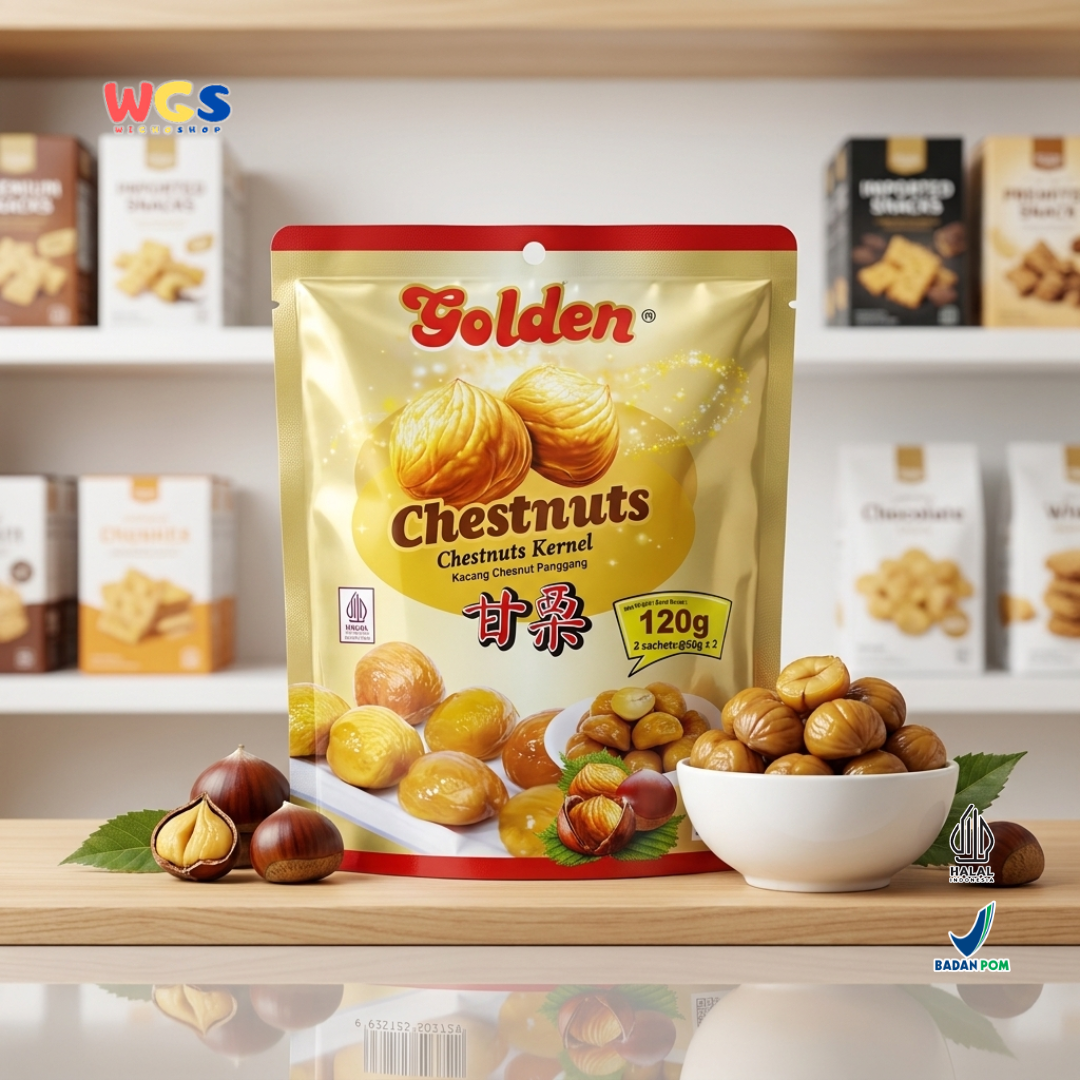 Golden Chestnuts Kernel 120g (2 Sachets x 60g) – Ready-to-Eat Roasted Chestnuts