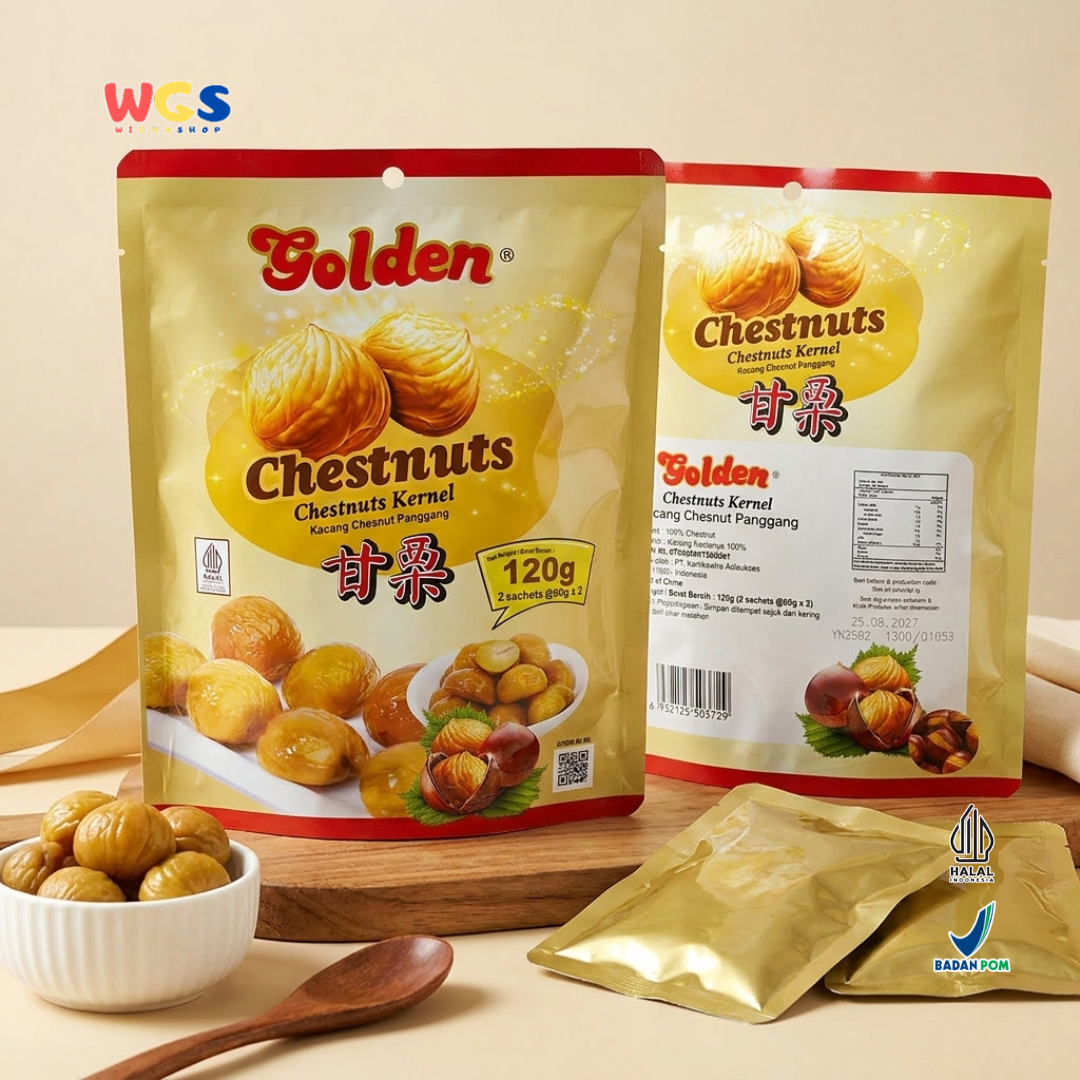 Golden Chestnuts Kernel 120g (2 Sachets x 60g) – Ready-to-Eat Roasted Chestnuts