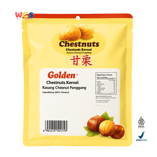 Golden Chestnuts Kernel 120g (2 Sachet x 60g) – Kacang Kastanye Panggang Siap Santap Praktis