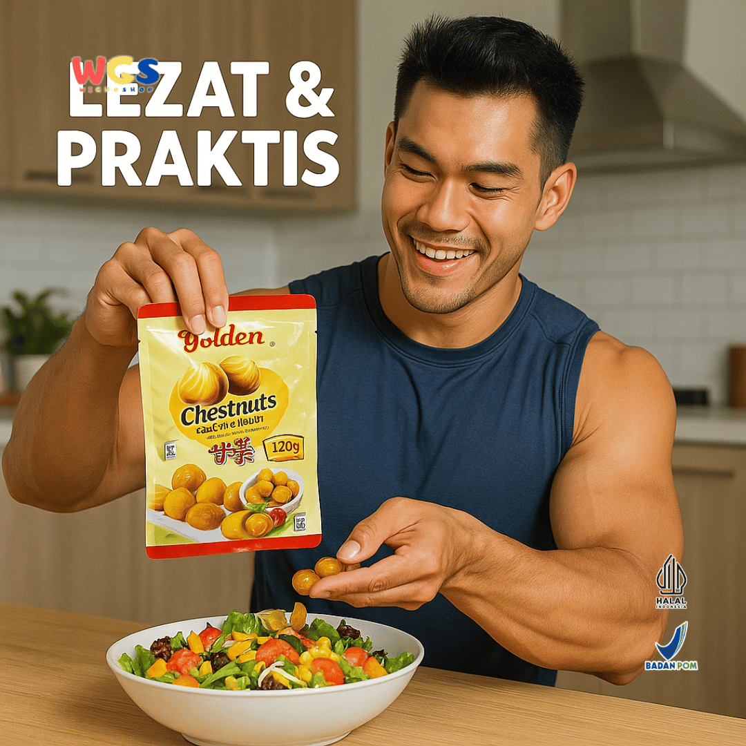 Golden Chestnuts Kernel 120g (2 Sachet x 60g) – Kacang Kastanye Panggang Siap Santap Praktis