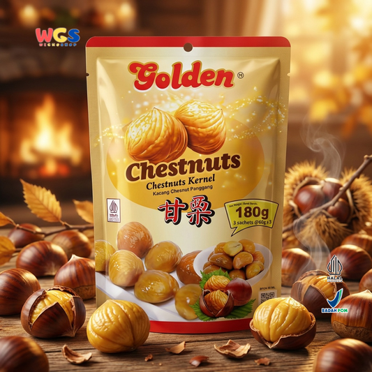 Golden Chestnuts Kernel 180g (3 Sachets x 60g) - Ready-to-Eat Roasted Chestnuts