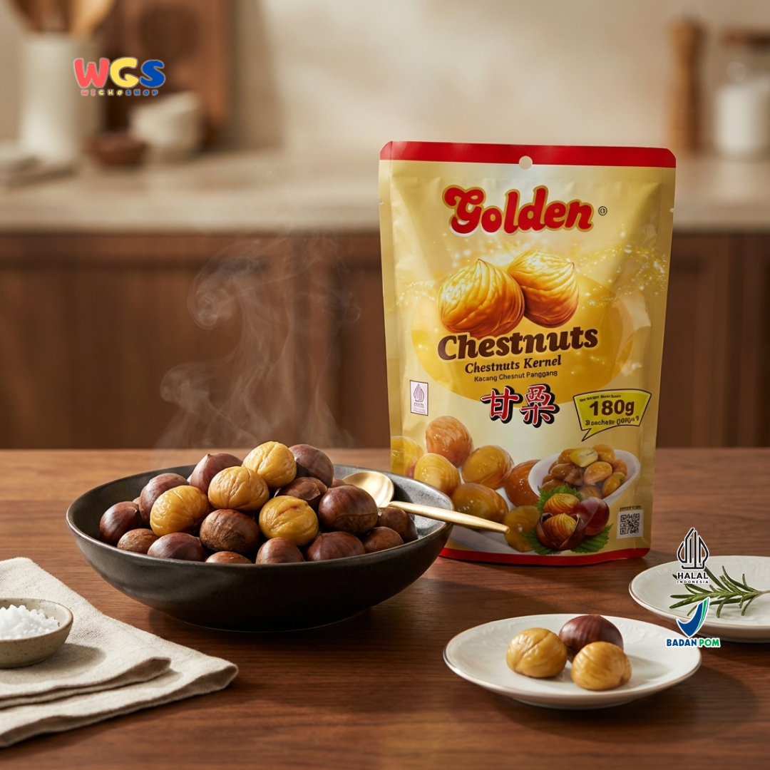 Golden Chestnuts Kernel 180g (3 Sachets x 60g) - Ready-to-Eat Roasted Chestnuts