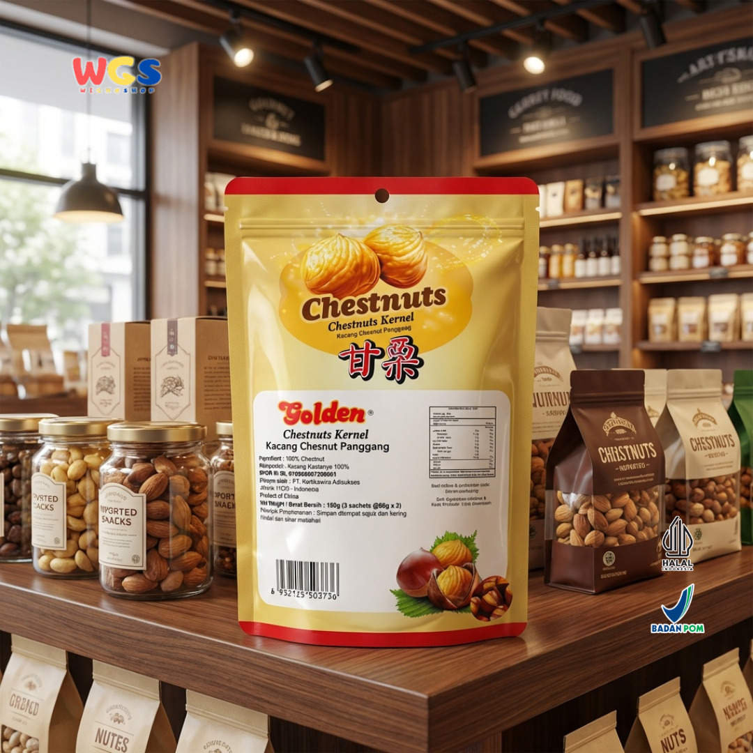 Golden Chestnuts Kernel 180g (3 Sachets x 60g) - Ready-to-Eat Roasted Chestnuts