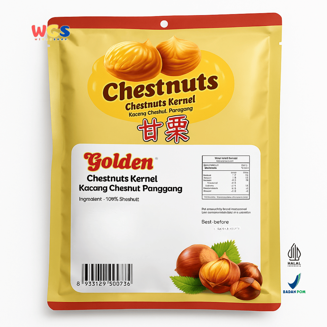 Golden Chestnuts Kernel 180g (3 Sachet x 60g) - Kacang Chestnut Panggang Siap Santap