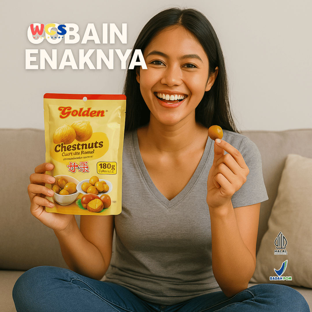 Golden Chestnuts Kernel 180g (3 Sachet x 60g) - Kacang Chestnut Panggang Siap Santap