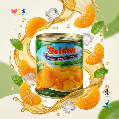 Golden Canned Mandarin Orange in Syrup 312g - Premium Canned Mandarin Oranges