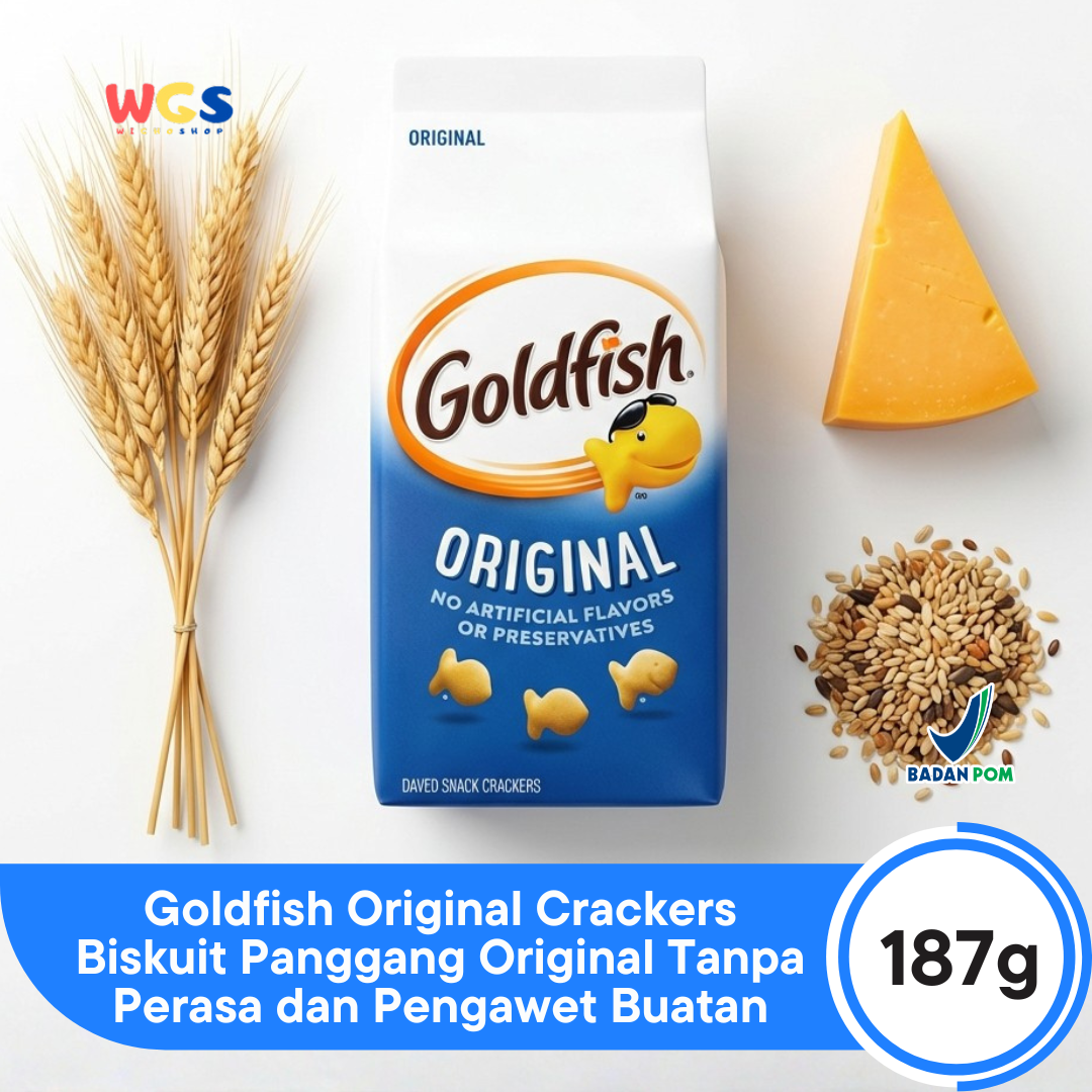 Goldfish Original Crackers 187g – Biskuit Panggang Original Tanpa Perasa dan Pengawet Buatan