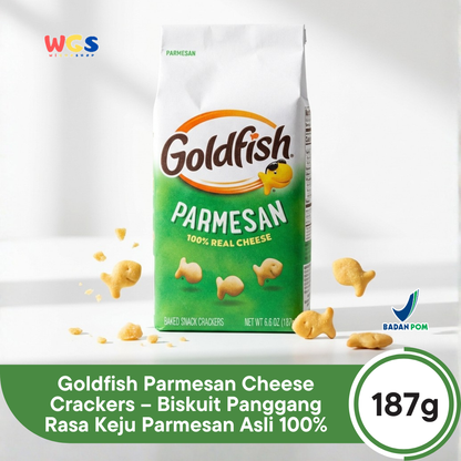 Goldfish Parmesan Cheese Crackers 187g – Biskuit Panggang Rasa Keju Parmesan Asli 100%