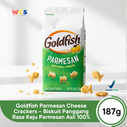 Goldfish Parmesan Cheese Crackers 187g – Biskuit Panggang Rasa Keju Parmesan Asli 100%