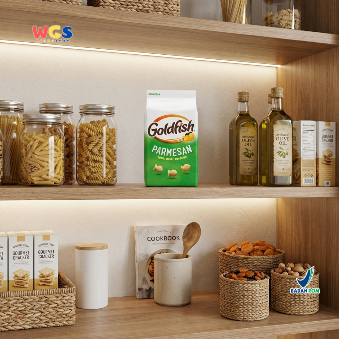Goldfish Parmesan Cheese Crackers 187g – Biskuit Panggang Rasa Keju Parmesan Asli 100%