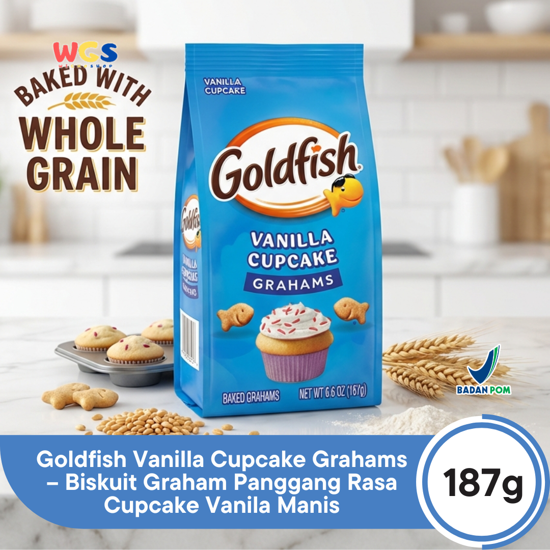 Goldfish Vanilla Cupcake Grahams 187g – Biskuit Graham Panggang Rasa Cupcake Vanila Manis