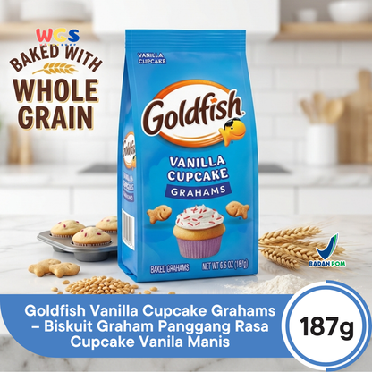 Goldfish Vanilla Cupcake Grahams 187g – Biskuit Graham Panggang Rasa Cupcake Vanila Manis