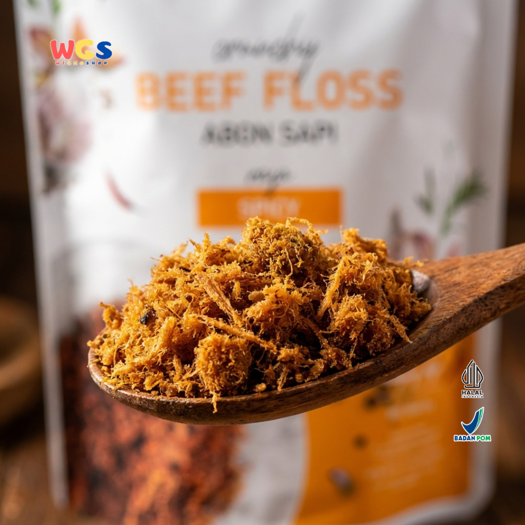 Grandville Abon Sapi Spicy 90g - Beef Floss Pedas Crunchy 100% Daging Sapi No MSG