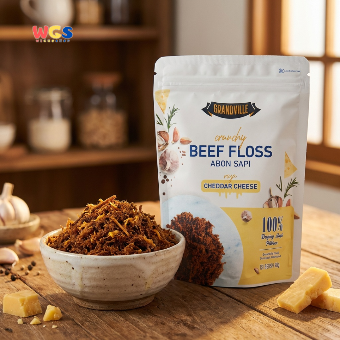 Grandville Crunchy Beef Floss Cheddar Cheese (100g) - Abon Sapi Keju Gurih Premium