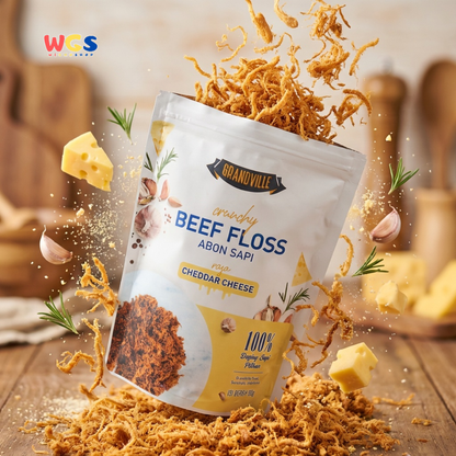 Grandville Crunchy Beef Floss Cheddar Cheese (100g) - Abon Sapi Keju Gurih Premium